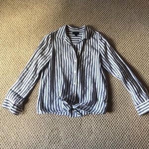 J. Crew Striped Linen Button Down
